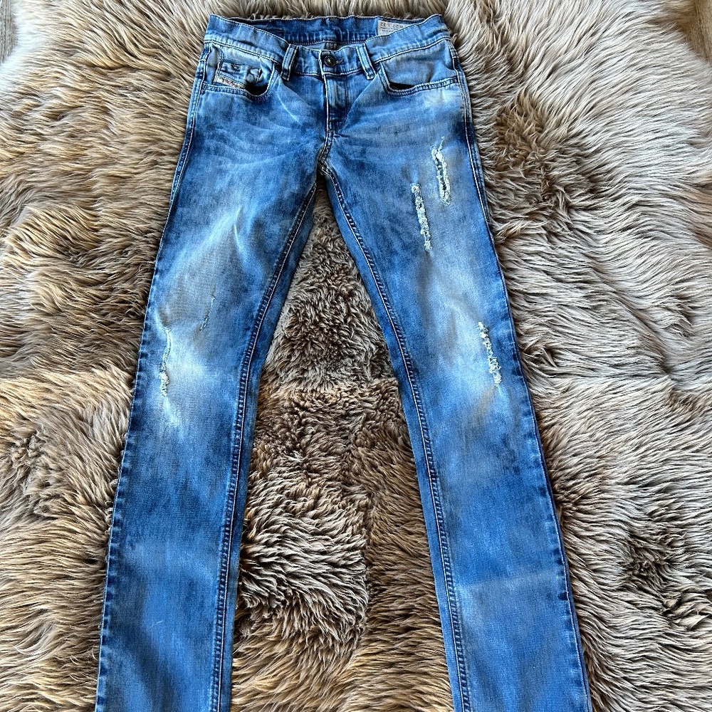 Diesel Livy Jeans Women 27x32 Acid Washed Blue Denim Classic Skinny Italy